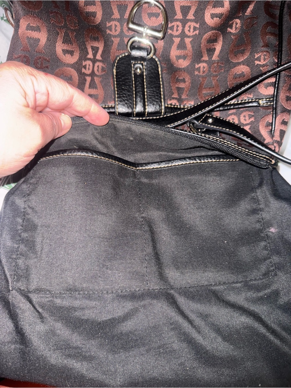 Etienne Aigner Brown Logo Satchel - Picture 14 of 17